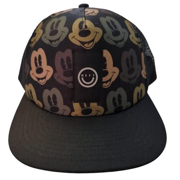 NEFF Disney Camouflage Mickey Mouse Snapback Adjustable Trucker Hat Cap NWOT - Picture 1 of 7